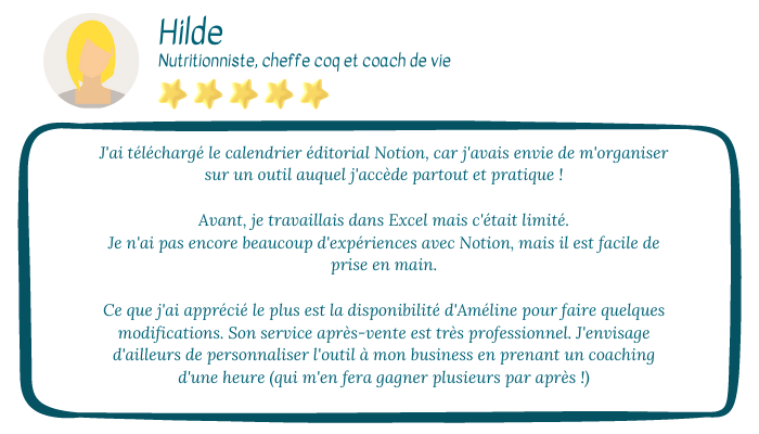 Avis client template notion calendrier éditorial - planning editorial template